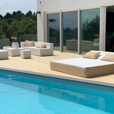 Piscines - SANDRA | Bed de Plage et Piscine COZIP | 200x180xh30 cm - COZIP