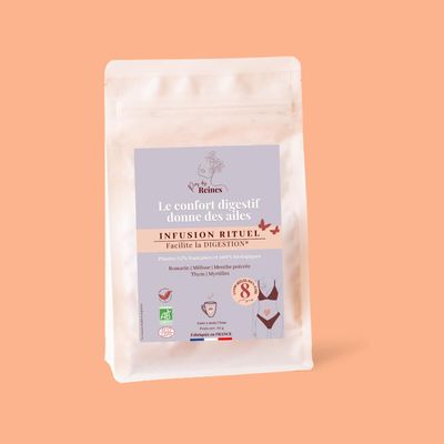 Coffee and tea - Organic Digestion Herbal Tea - Ritual No. 8 - BULK - 60 g = 40 cups mi - PRÈS DES REINES