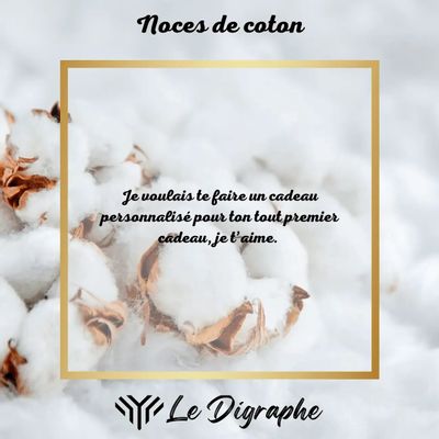 Objets de décoration - 1 an : digraphe noces de coton - LE DIGRAPHE