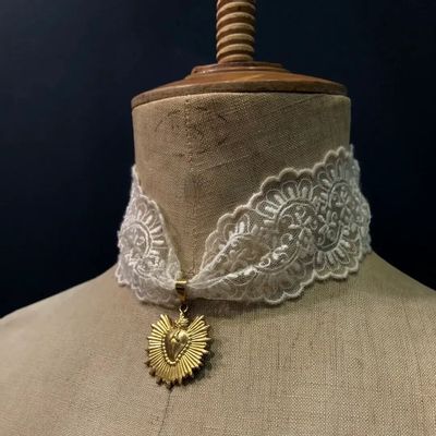 Bijoux - Choker Benvolio - Dentelle blanche - FASCINATO