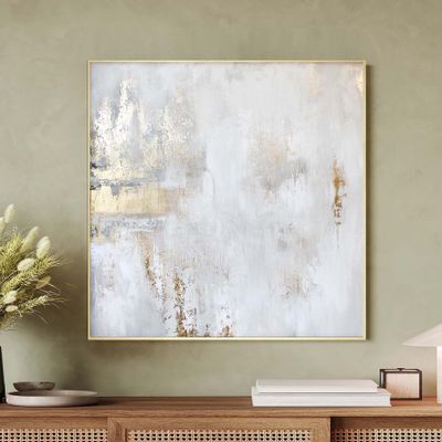 Office design and planning - « Cascade » Series of textured handmade abstract paintings - MATISS ART STUDIO