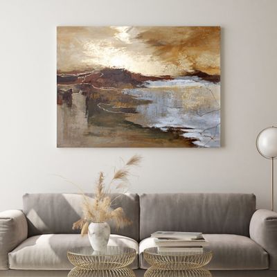 Office design and planning - « Calabria » Series of handmade textured abstract paintings - MATISS ART STUDIO
