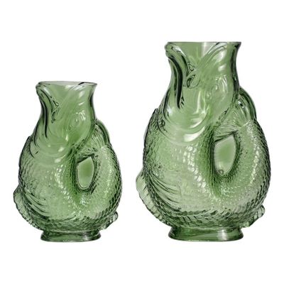 Decorative objects - VASE” GREEN GLASS ASS. 'FISH' - FANCY