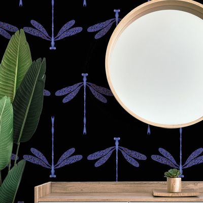Autres décorations murales - Papier peint Dragonfly Black - TUMASOVA DESIGN