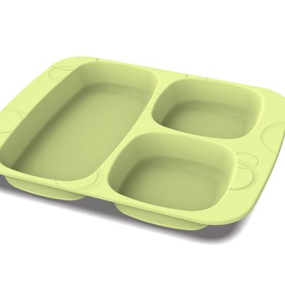 Repas pour enfant - Assiette compartimentée naturelle enfant Vert Pistache - TABLE & NATURE