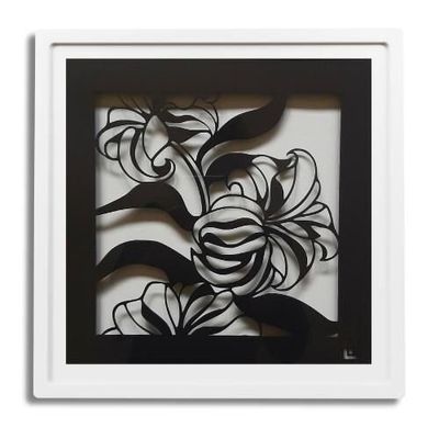 Autres décorations murales - Paper Cut Noir - Découpe Artisanale - FLEURS DE LYS - LUMBRA BY PELLAS
