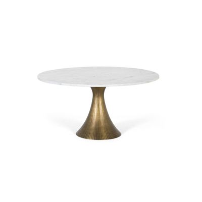 Coffee tables - Round coffee table with marble top and aluminum structure - GINER Y COLOMER