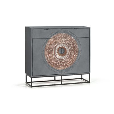 Commodes - Commode en manguier et pieds en métal gris et marron - GINER Y COLOMER