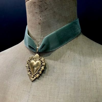 Bijoux - Choker Roméo - Velours vert - FASCINATO
