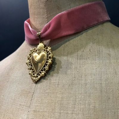 Bijoux - Choker Roméo - Velours rose - FASCINATO