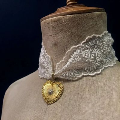 Bijoux - Choker Rosaline - Dentelle blanche - FASCINATO