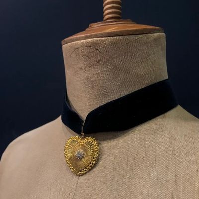 Jewelry - Necklace Rosaline - Choker in black velvet - FASCINATO