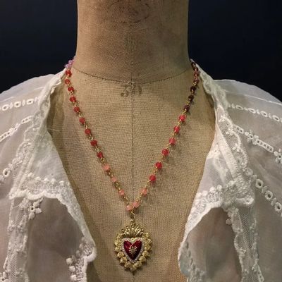 Jewelry - Necklace Tybalt - Pink stones - FASCINATO