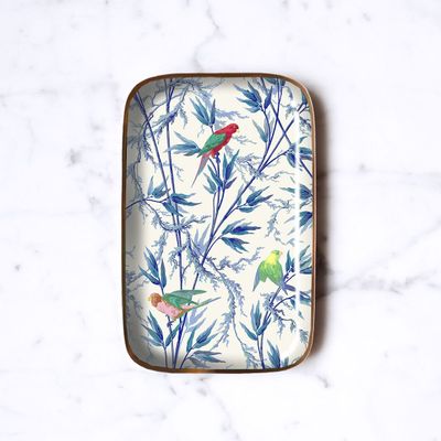 Trays - Enamelled tray Le Jardin des Perroquets - PARADISIO IMAGINARIUM