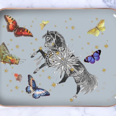Trays - Enamelled tray or pouch\" The enchanted garden\ " - PARADISIO IMAGINARIUM