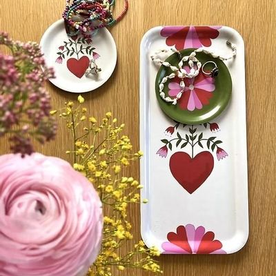 Assiettes au quotidien - Joli plateau avec motif de cœur - MIAO PAPETERIE