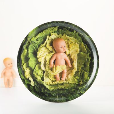 Plateaux - Plateau de service rond en bois - baby choux 38 cm - MONBOPLATO
