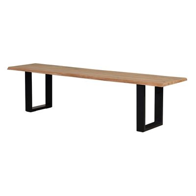 Bancs - Banc en bois d'acacia et métal coloris naturel et noir - GINER Y COLOMER