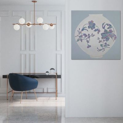 Paintings - Cheonga — Moon Jar & Mother-of-Pearl, 70×70 cm) - TREEVILLAGE