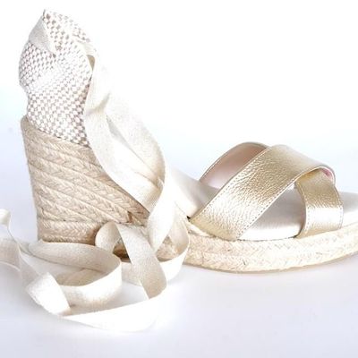 Chaussures - Espadrilles à bride croisée en cuir métallisé faites main – Personnali - ATELIER COSTÀ