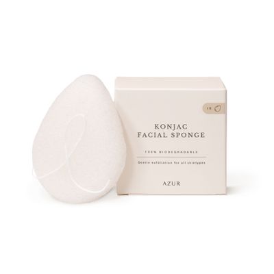 Beauty products - Konjac facial sponge | Sustainable + Natural beauty tool - AZUR NATURAL BODY CARE