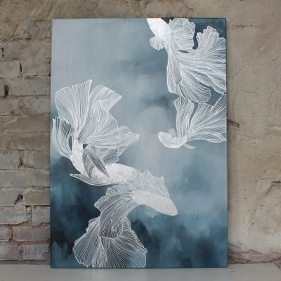 Office design and planning - “Carps” - Series of handmade textured abstract paintings - MATISS ART STUDIO