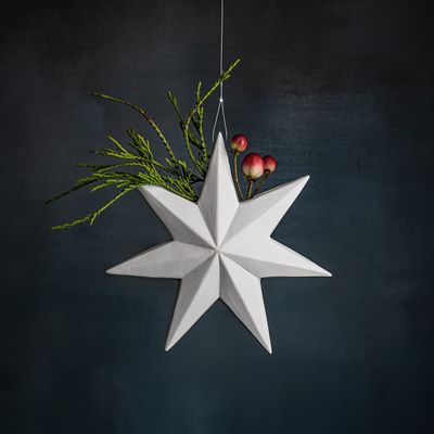 Other Christmas decorations - Noel - star-shaped pendant vase, porcelain, white - KLATT OBJECTS