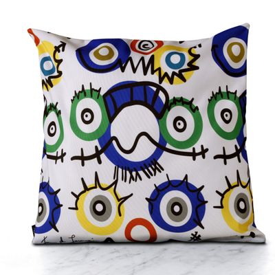 Fabric cushions - Ojitos decorative pillow 45 x 45 - Design by Juan de Lascurain - ARTDECORIS