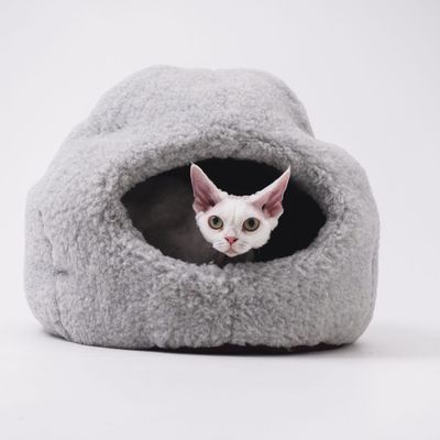 Lits - Grotte Naturelle en Laine pour Animal – Gris - MELLOW CONCEPT STORE