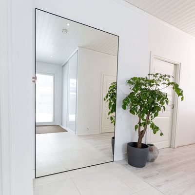 Mirrors - Extra Large Full Length Mirror With Black Frame (130x220cm) - SCANDINAVIAN GLASSFACTORY