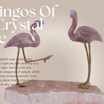 Sculptures, statuettes and miniatures - Flamingos of the Crystal Shore - PRESTONEX DESIGN PVT LTD