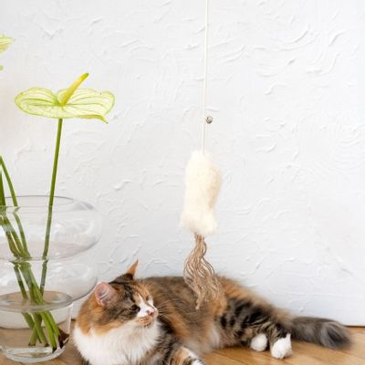 Decorative objects - Natural Sheepskin Cat Toy: Fish - MELLOW CONCEPT STORE
