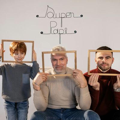 Other wall decoration - Wire Wall Decoration\" Super Papi\” - to pin - BIJOUX DE MUR