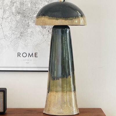 Céramique - Lampe champignon conique - collection FUOCO BLU - DI VINCENZO POUJOULA