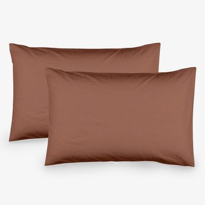 Linge de lit - Set of 2pcs cotton pillowcases,50x70cm, Brown - DILIOS