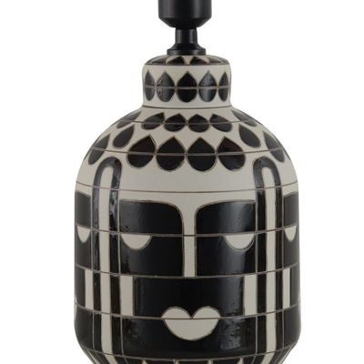 Vases - LAMP 'KRUGERSDORP' CERAMIC WHITE/BLACK D22x39h - FANCY