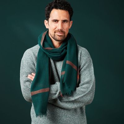 Foulards et écharpes - Écharpe homme vert foncé laine - AV08 PARIS