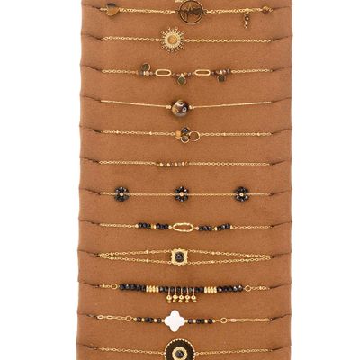 Jewelry - Steel and Turquoise Multirow Bracelet - MERVEILLES DU MONDE BIJOUX