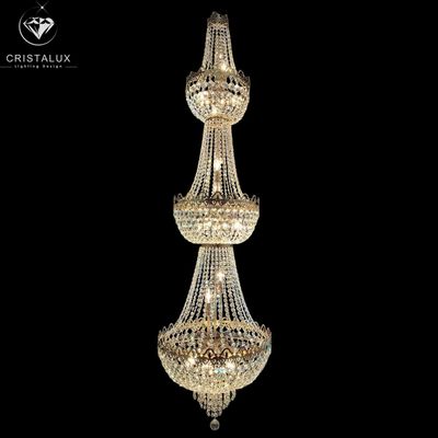 Suspensions - lustre double hauteur - CRISTALUX LIGHTING DESIGN