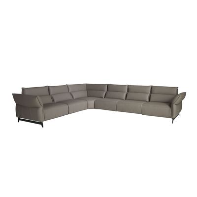 Canapés - Canapé d'angle modulable relax en cuir gris foncé - ANGEL CERDÁ