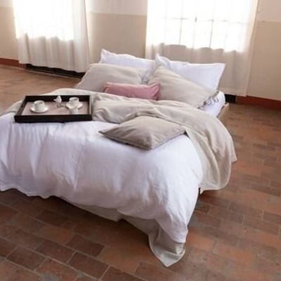 Linge de lit - GIUNONE – Housse de couette en pur lin avec 2 taies d’oreiller - NORA V