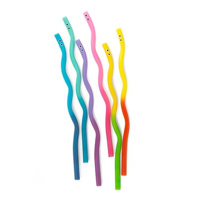 Kitchen utensils - Kidoki WigglyWorm ColorChang Straws - KIKKERLAND