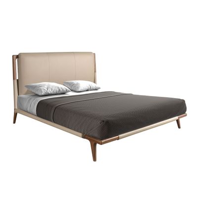 Beds - Mink coloured leatherette bed - ANGEL CERDÁ