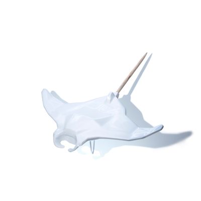 Hotel bedrooms - Porcelain Manta Sculpture – White - OCEANSTORE DESIGN