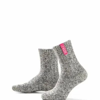 Socks - Socks - Originals, medium, grey wool, bubble gum, 37-41 - SOXS.CO