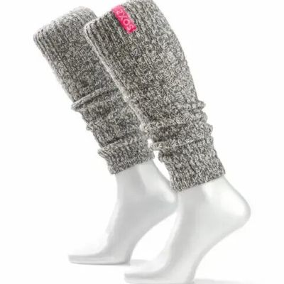 Socks - Socks - Originals, leg warmers, grey wool, bubble gum, one size - SOXS.CO