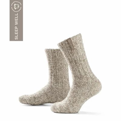 Socks - Socks - Originals, SleepWell, medium, beige wool, sleep well taupe, 34-36 - SOXS.CO