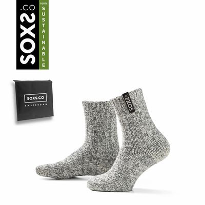 Socks - Socks - Originals, sustainable, medium, grey wool, black onyx, 37-41, shipping bag - SOXS.CO