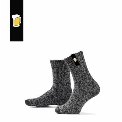 Socks - Socks - Originals, medium, dark grey wool, beer, 42-46 - SOXS.CO