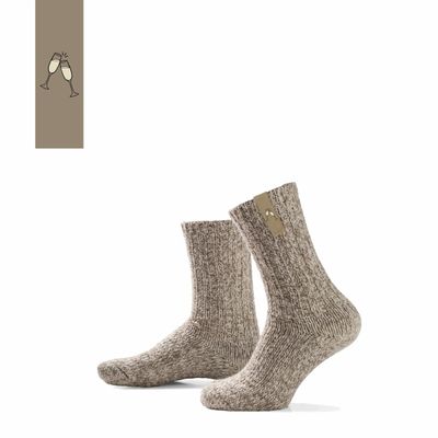 Socks - Socks - Originals, medium, beige wool, sparkling prosecco, 37-41 - SOXS.CO